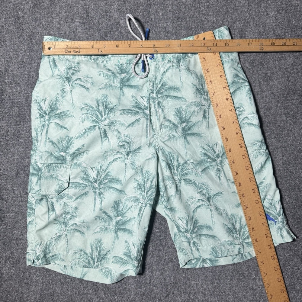 Tommy Bahama Swim Trunks Mens M Green Tropical Palm Print Board Shorts Liner - Picture 10 of 13